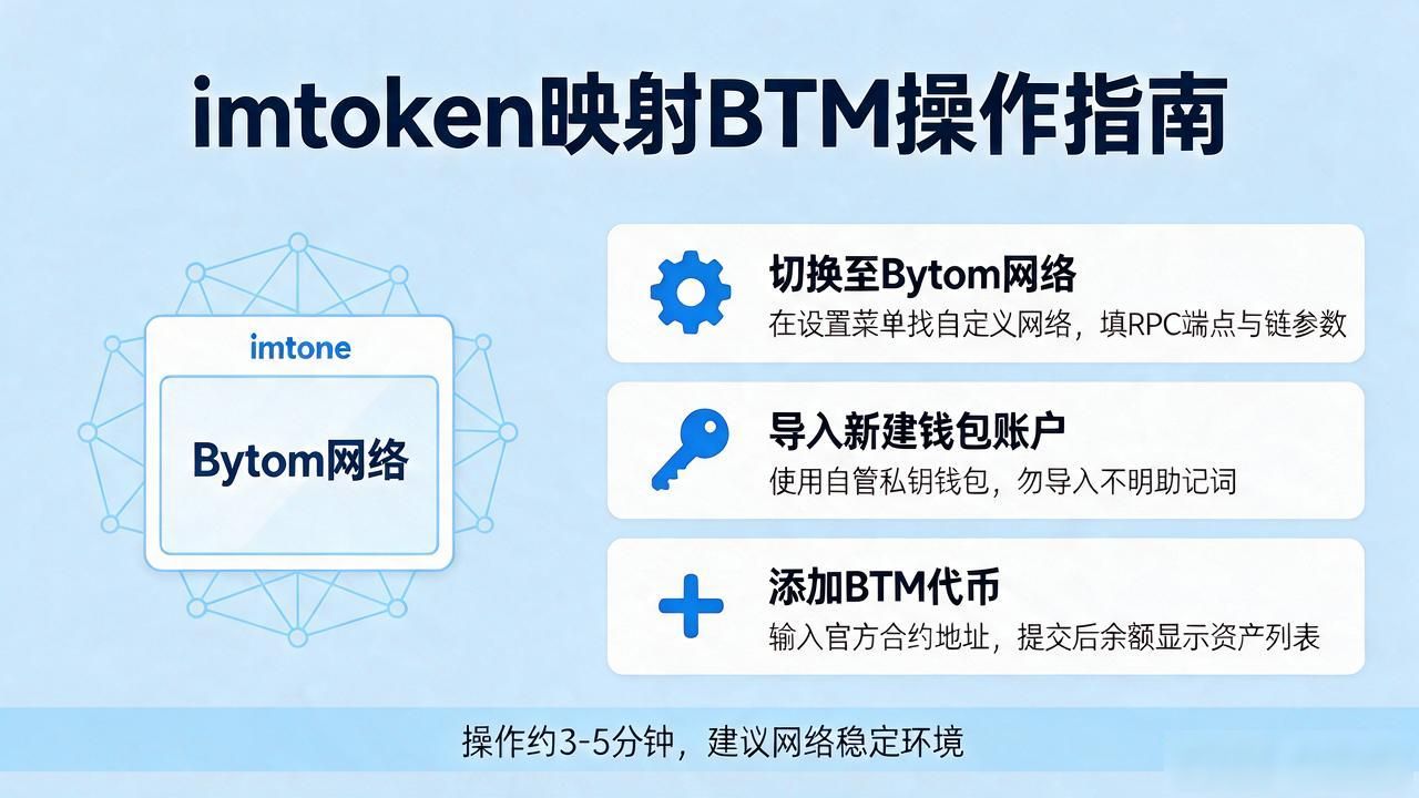 imtoken钱包手动添加BTM代币方法_imtoken钱包btm映射_imtoken添加Bytom代币映射操作